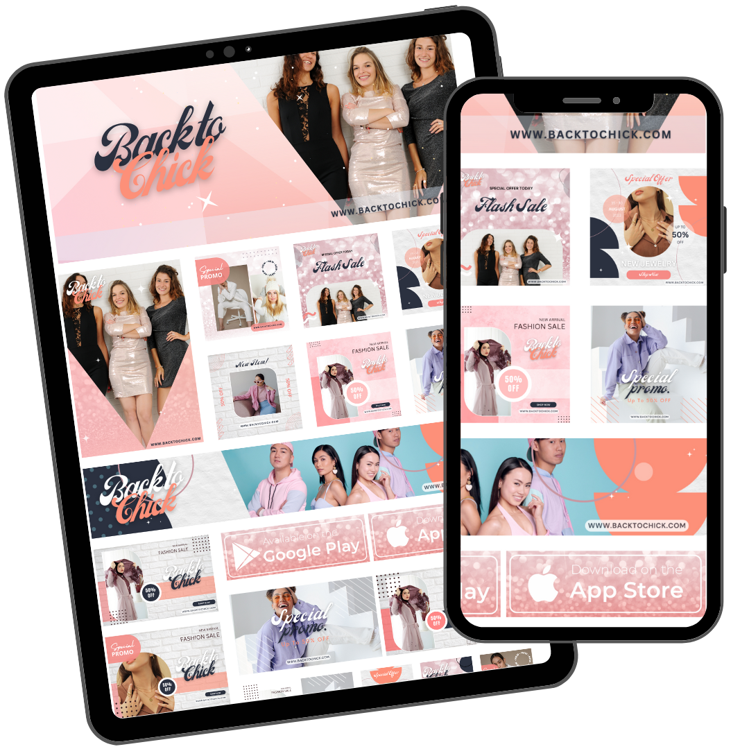 Back to Chic E-Commerce Canva Template Pack