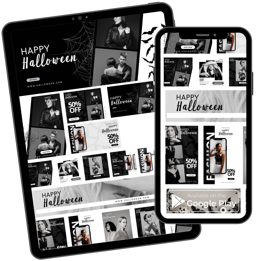 Monomil Halloween E-Commerce Canva Template Pack